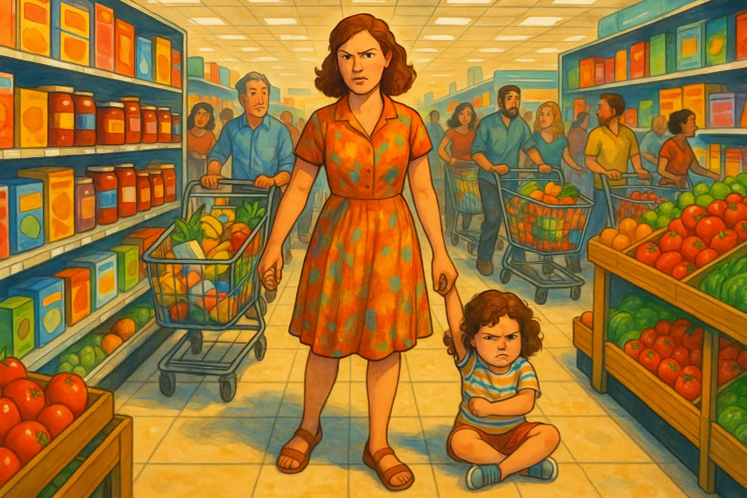 Cómo manejar las rabietas en el supermercado sin volverse loco