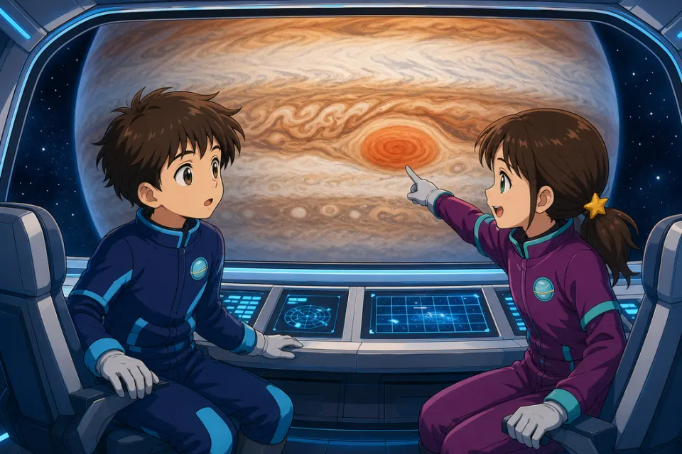 Matteo e Giulia osservano la nave Orizzonte nella stazione scientifica